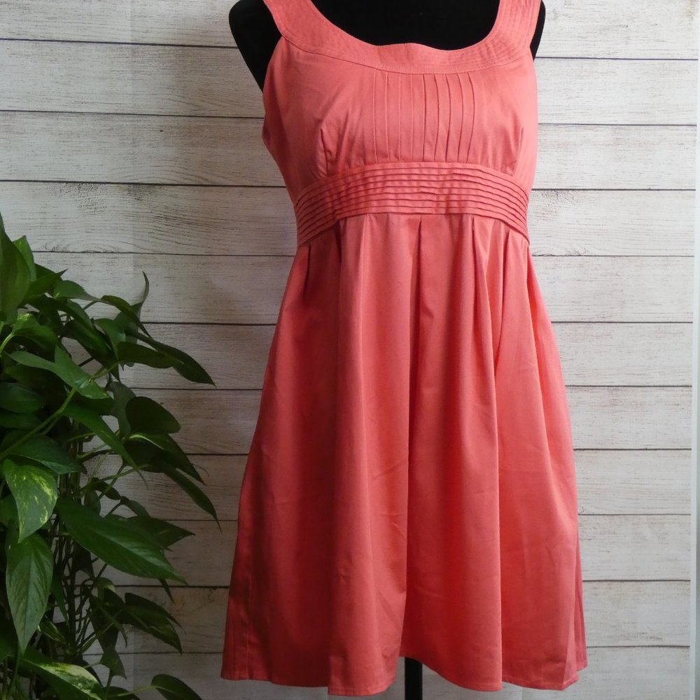 SPENSE PETITE Coral Peach Pleated Dress Size 14P